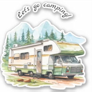 Låt oss Retro RV-kamera för Gå-kampanj Klistermärken