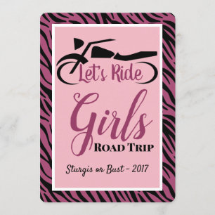 Låt oss Ride Girls Road Resa Inbjudningar