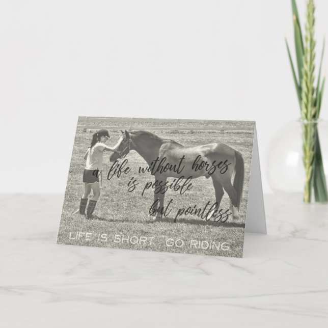 LÅT OSS RIDE-gratulationskort Tack Kort (Framsida)