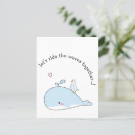 Låt oss Ride Vågar tillsammans Cute Whales Valenti Vykort
