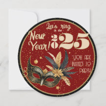 Låt oss ring det nya året party Glamous Red Black