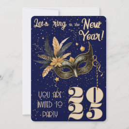 Låt oss ring i nyårsaftblått party inbjudningar