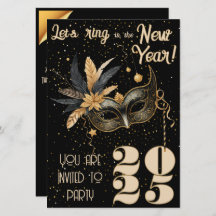 Låt oss ring i nyårsafton party Glamous Black