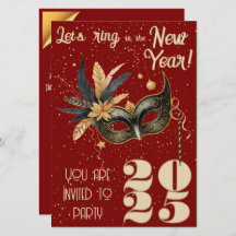 Låt oss ring i nyårsaftonen party Glamous Red