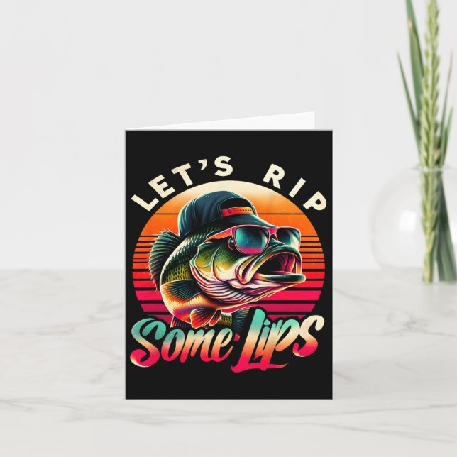 Låt oss rippa några Läppar Byss Fishing Funny Fish Kort (Framsida)