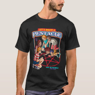 Låt oss Rita en satanic Pentacle Sigil of Baphomet T Shirt