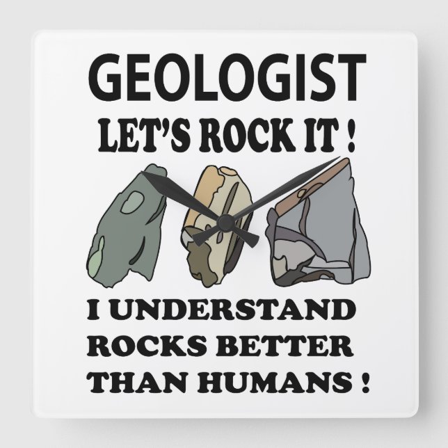Låt oss rocka IT Geolog  Fyrkantig Klocka (Framsida)