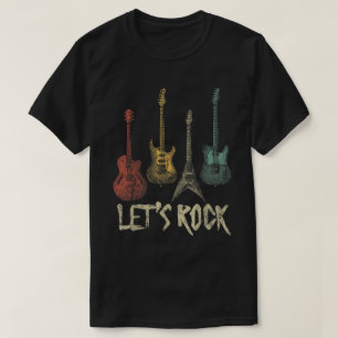 Låt oss rocka Retro Gitarr Musik Älskare Tröja