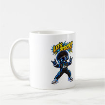 Låt oss rocka! Zap AI Robot Rock and Roll Kaffemug