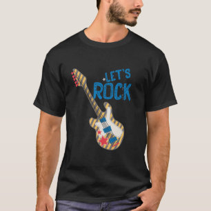 Låt oss Rockstjärna Rock in Roll Retro 80s Music G T Shirt