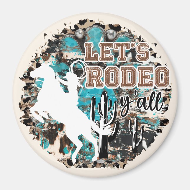 Låt oss Rodeo Y'all Magnet (Framsidan)