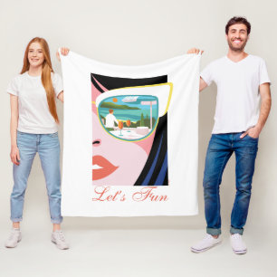 Låt oss Roligt - Vita Lotus Fleecefilt