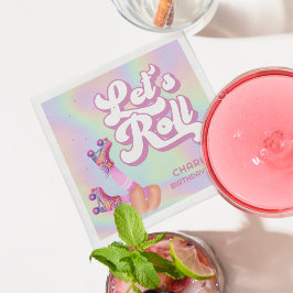 Låt oss Roligten Rullande roller Skating Girls Bir Pappersservett