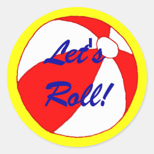 Låt oss Roll Funny Beach Boll Sticker Runt Klistermärke