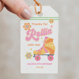 Låt oss Roll Girl Roller Skating Födelsedagsfest Presentetikett