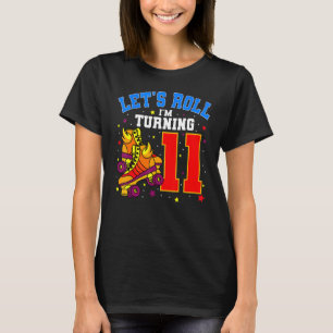 Låt oss Roll Jag ska vända 11 Roller Skates Bday S T Shirt
