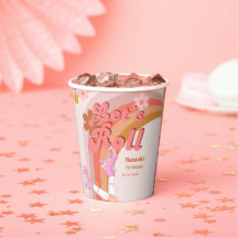 Låt oss Roll Retro Groovy Roller Skate Birthday Pa