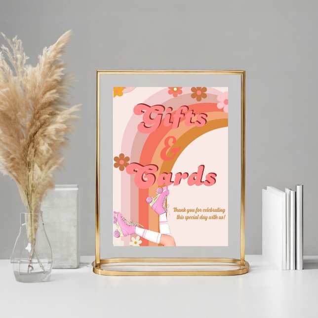 Låt oss Roll Retro Groovy Roller Skate-presentatio Poster (Skapare uppladdad)