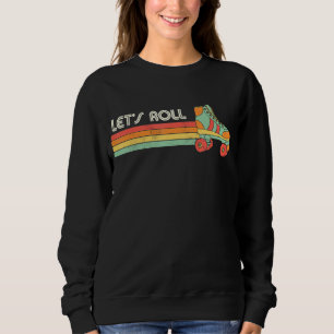 Låt oss Roll Roller Skating Skater Skate Retro Vin T Shirt