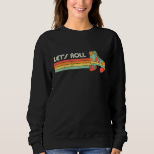 Låt oss Roll Roller Skating Skater Skate Retro Vin T Shirt