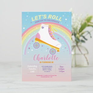 Låt oss Roll RollerSkate Flick kalas Inbjudan