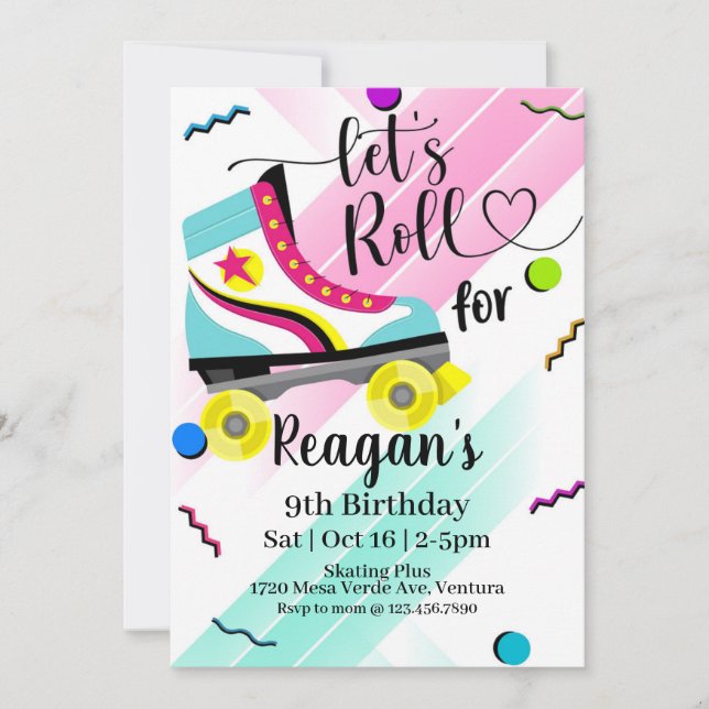 Låt oss roll, rollkissinbjudan, 80 rullar inbjudningar (Framsida)