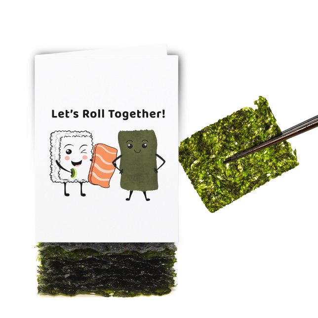 Låt oss Roll Tolly! Kawaii Sushi Helgkort (Skapare uppladdad)