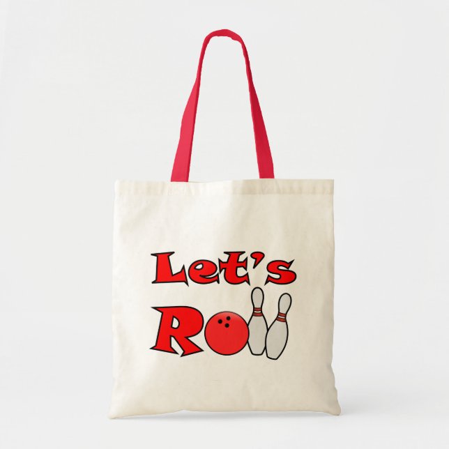 Låt oss Roll Tote Bag - Bowling Party favors Tygkasse (Framsidan)