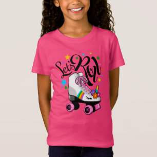 Låt oss Roll Unicorn Roller skate t-shirt för fl