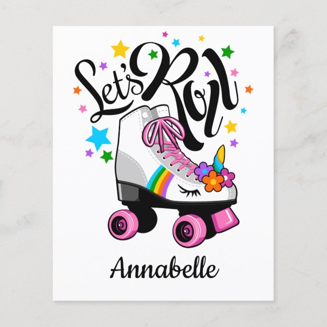 Låt oss Roll Unicorn Roller-skridflickans Flygblad (Framsidan)