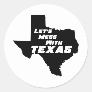 Låt oss röra med den Texas svarten Runt Klistermärke