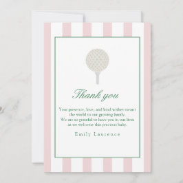 Låt oss Rosa Golf Birthday tackkort Tack Kort