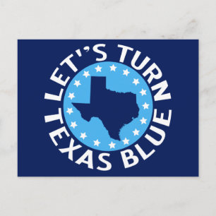 Låt oss Röstning i Texas Blue Democrate Vykort