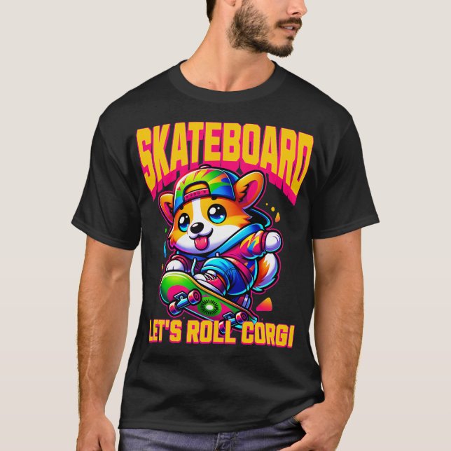 Låt oss rulla corgi t shirt (Framsida)