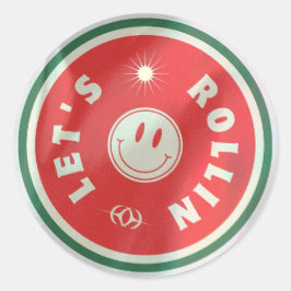 Låt oss rullande runt klistermärke