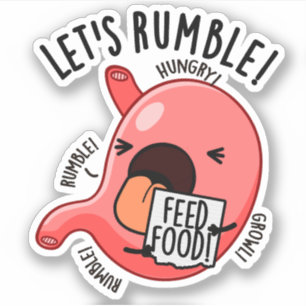 Låt oss Rumble Funny Stomach Pun Klistermärken