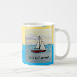 Låt oss Sail Away! Röd segelbåt mugg