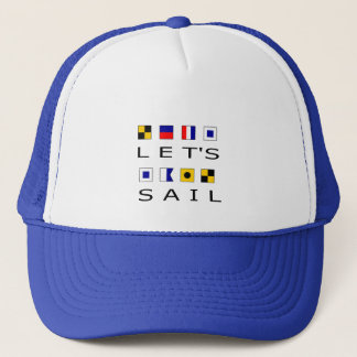 Låt oss Sail Colorful Nautical Flaggor Keps