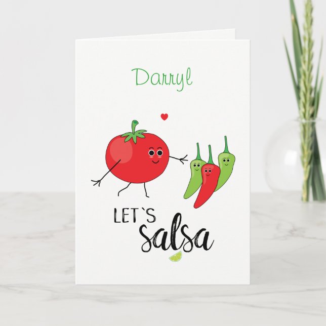 Låt oss Salsa Tomato och Chiilies Dancers Kort (Framsida)