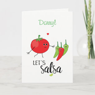 Låt oss Salsa Tomato och Chiilies Dancers Kort