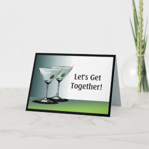 Låt oss Samla ihop Martini Cocktails Greeting Card Kort
