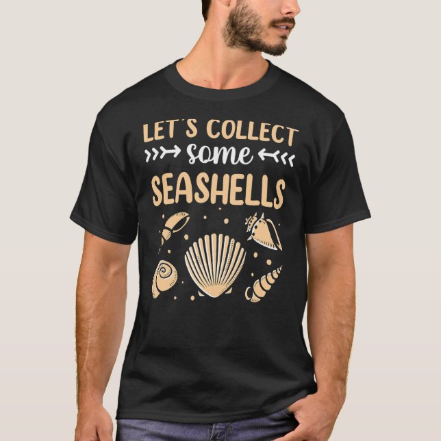 Låt oss Samla in några Seashells Seashell Beach T Shirt (Framsida)