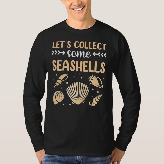 Låt oss Samla in några Seashells Seashell Beach T Shirt (Framsida)