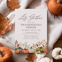 Låt oss Samla in Pumpkin Thanksgiving-middag Inbjudningar