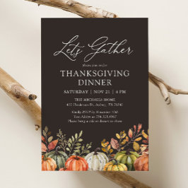 Låt oss Samla in Pumpkin Thanksgiving-middag Inbjudningar