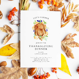 Låt oss Samla in Thanksgivingens minsta Elegant fö Inbjudningar