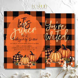 Låt oss samla Thanksgiving Middag Fall Harvest Inbjudningar