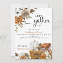 Låt oss samlas tackfesten middagsinbjudan
