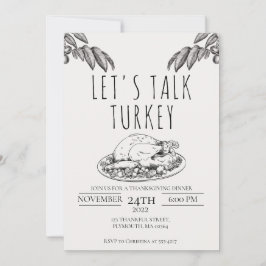 Låt oss Samtala Thanksgiving till Turkiet - middag Inbjudningar