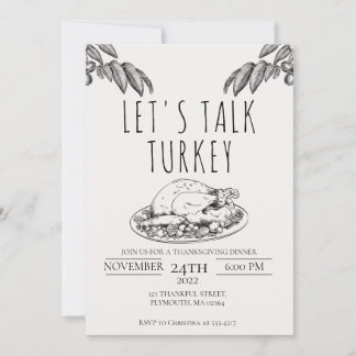 Låt oss Samtala Thanksgiving till Turkiet - middag Inbjudningar